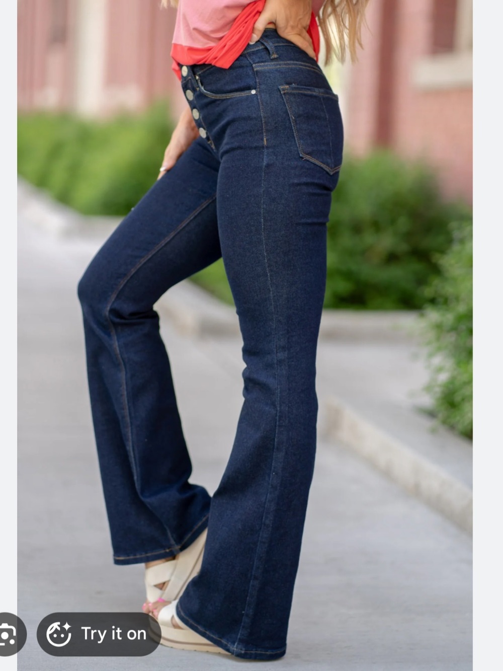 Risen size 31 Harper Mid-Rise Button-Fly Flare Jeans
